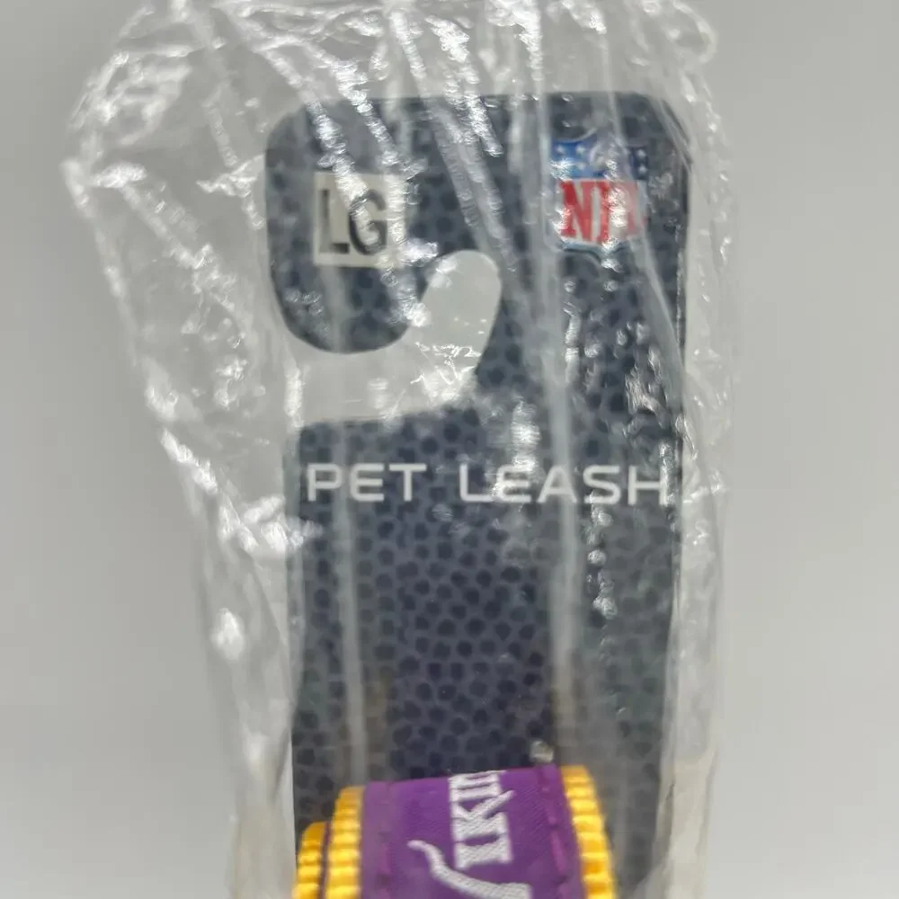 Minnesota Vikings Dog Leash Large Purple Yellow Nylon 6 Feet NEW‎